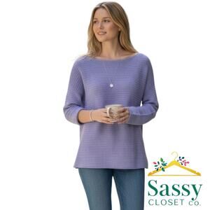 Vince Periwinkle Cashmere Sweater Ribbed Relaxed Fit Size M EUC